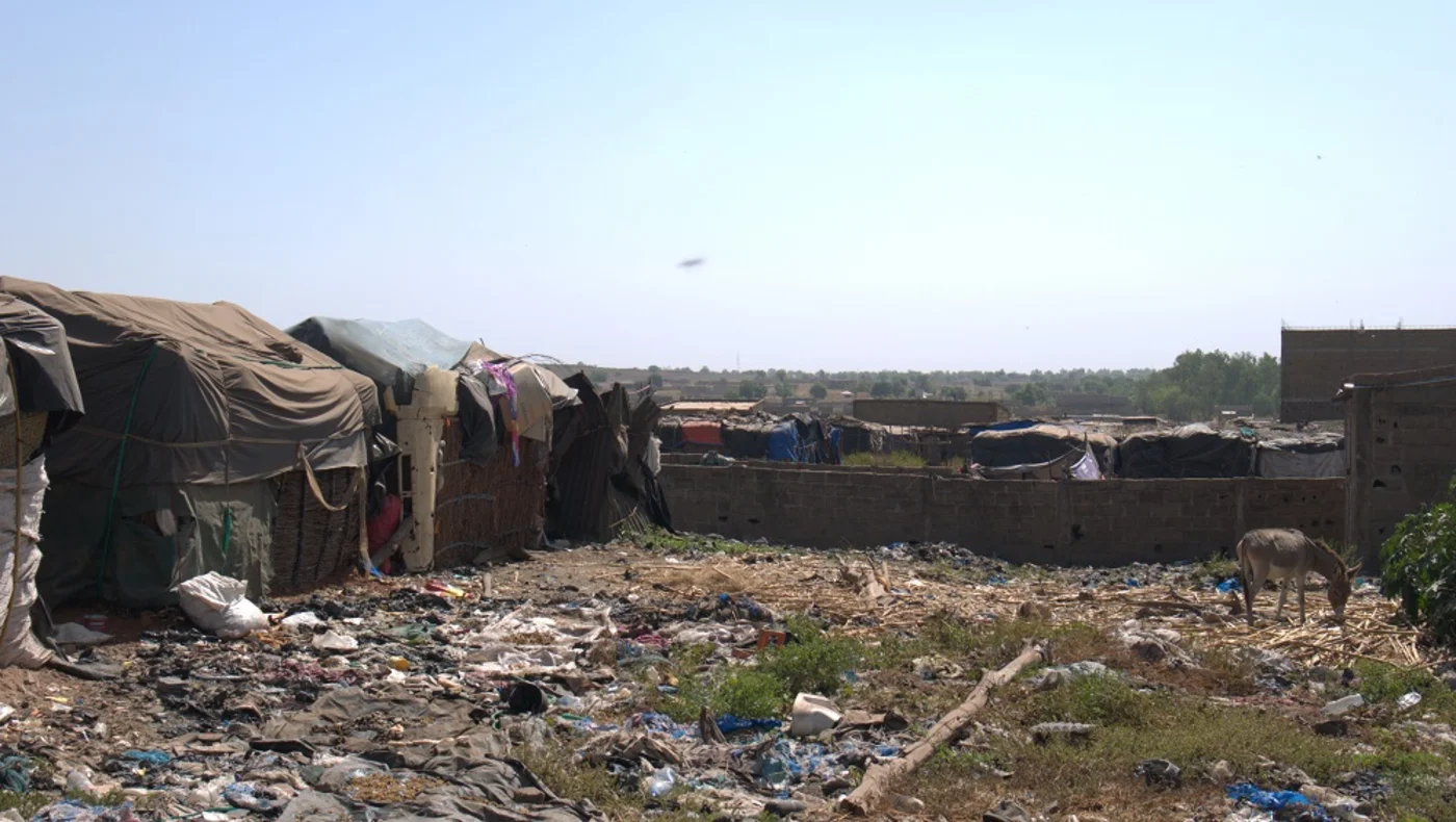 The Faladie camp has spilled onto a landfill site