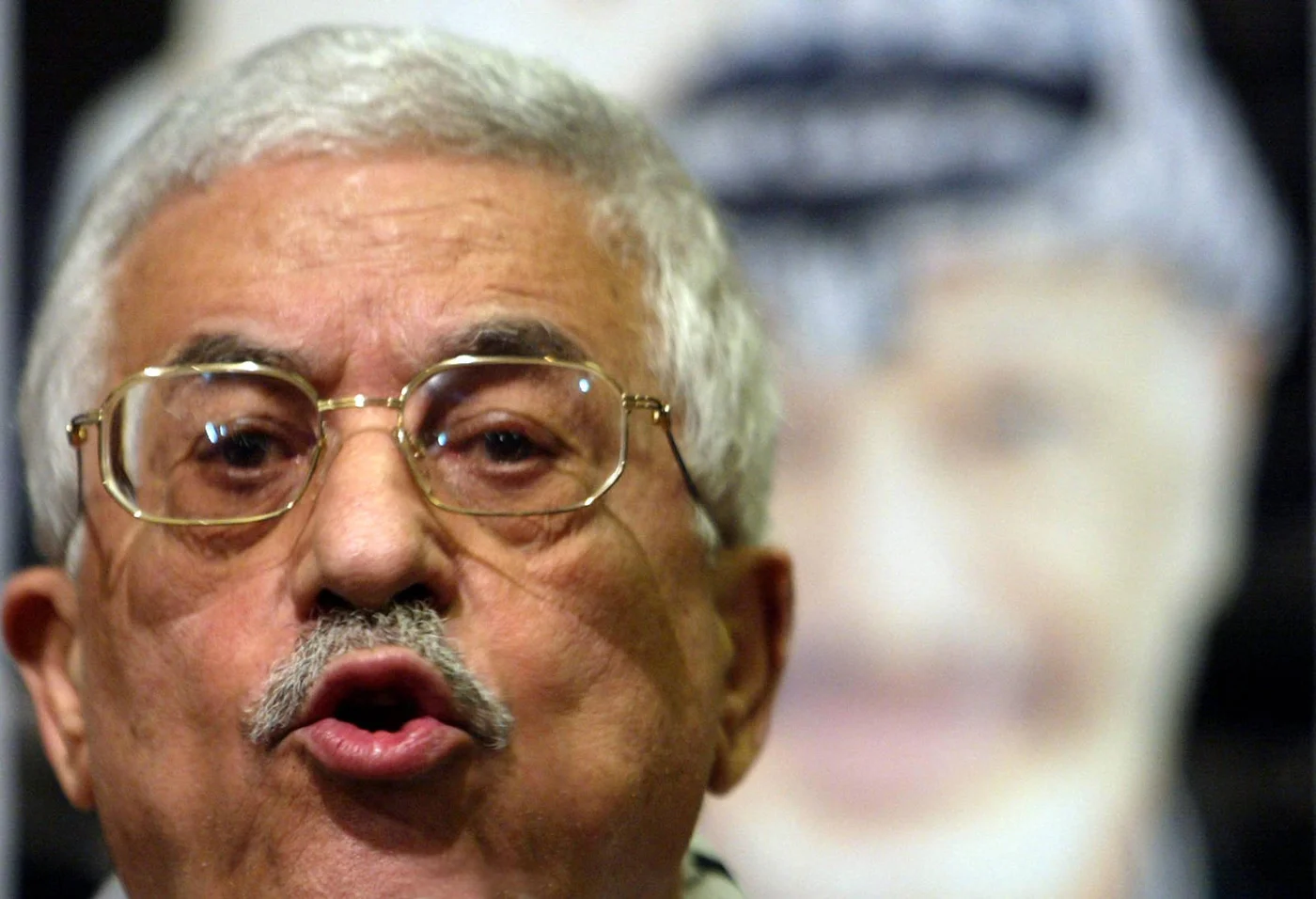 Mahmoud Abbas campaigns in Gaza City during the Palestinian elections in January 2005 (AFP)