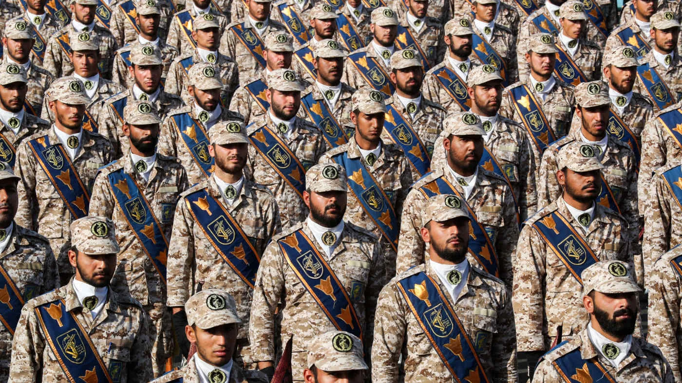 Members of Iran's Islamic Revolutionary Guard Corps (IRGC) during a military parade in Tehran in September 2019 (AFP/Iranian Presidency handout)