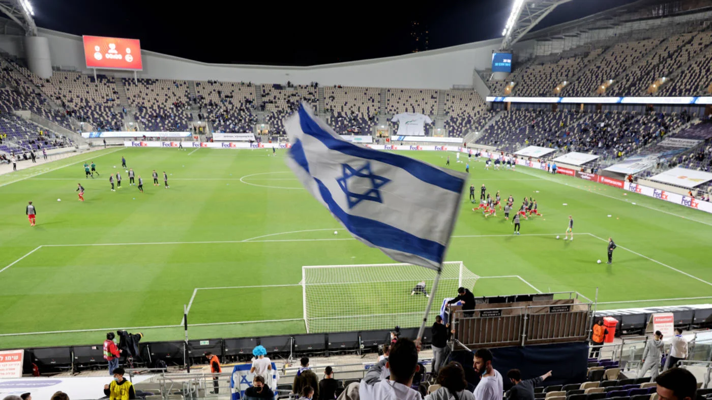 Israel play Denmark at Bloomfield Stadium, Tel Aviv in March 2021 (Reuters)