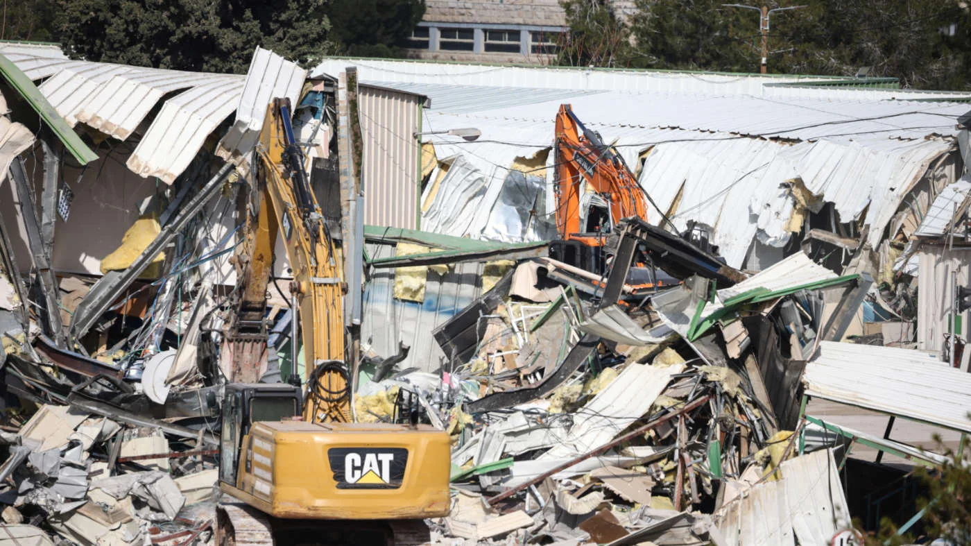 Israel demolishes the Unrwa HQ in occupied east Jerusalem on 20 January 2026 (AFP)