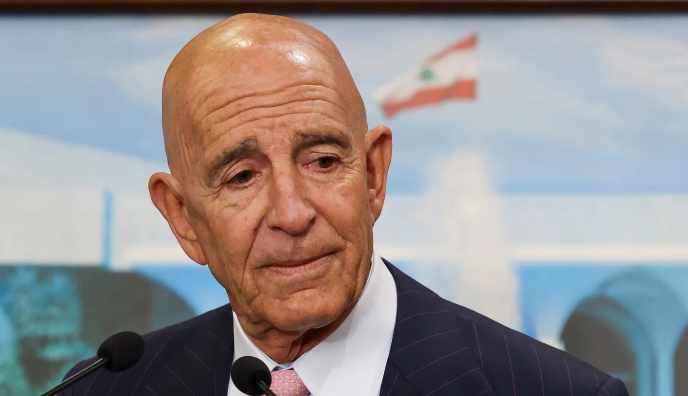 US ambassador to Turkey and special envoy for Syria Tom Barrack in Beirut in June 2025 (AFP)