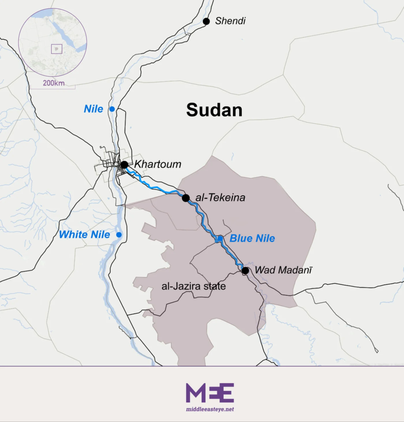 map sudan al tekeina