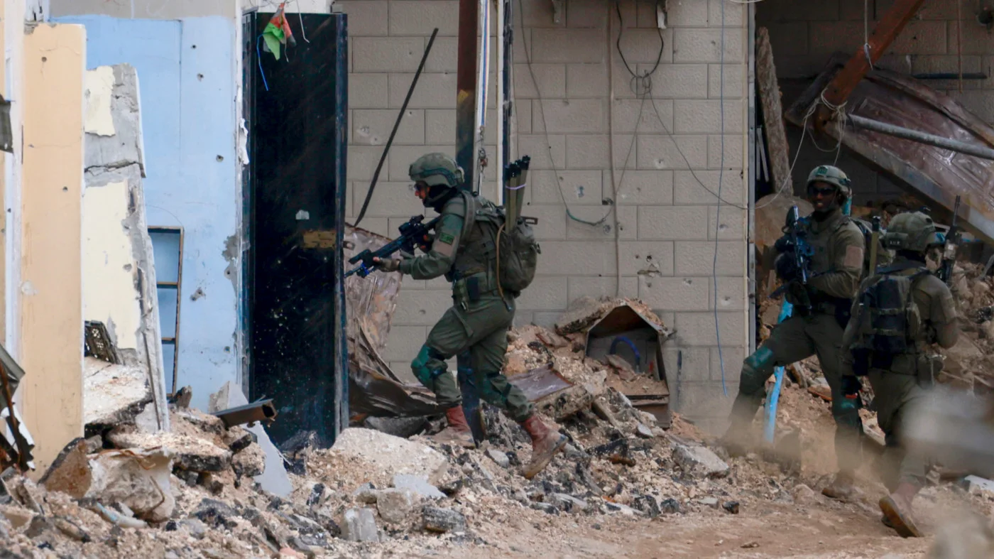 Israeli soldiers in the Jenin refugee camp, West Bank, on 24 February 2025 (AFP)