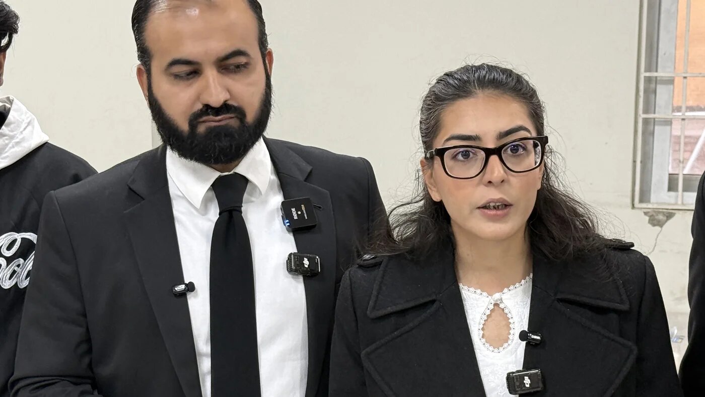 hows human rights lawyer Imaan Mazari (right) with her husband and Hadi Ali Chattha