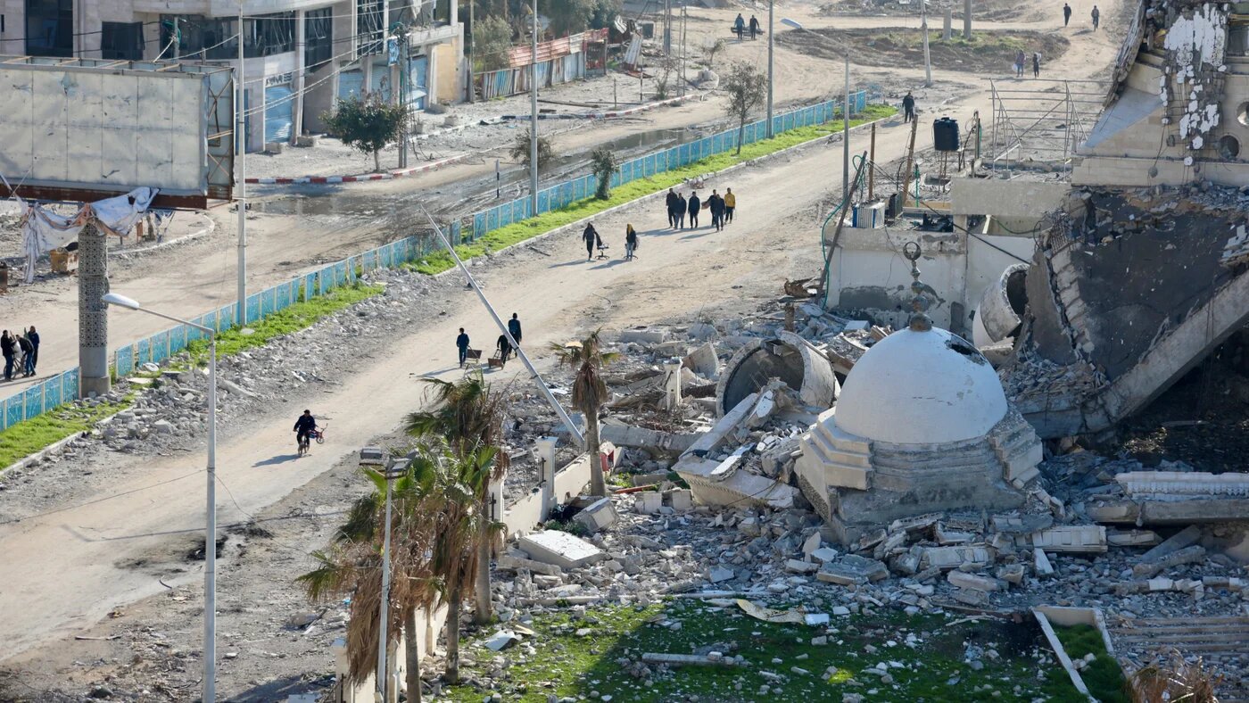 La grande mosquée al-Hassina fait partie des bâtiments détruits lors de l’assaut israélien dans la ville de Gaza (MEE/Mohammed al-Hajjar)