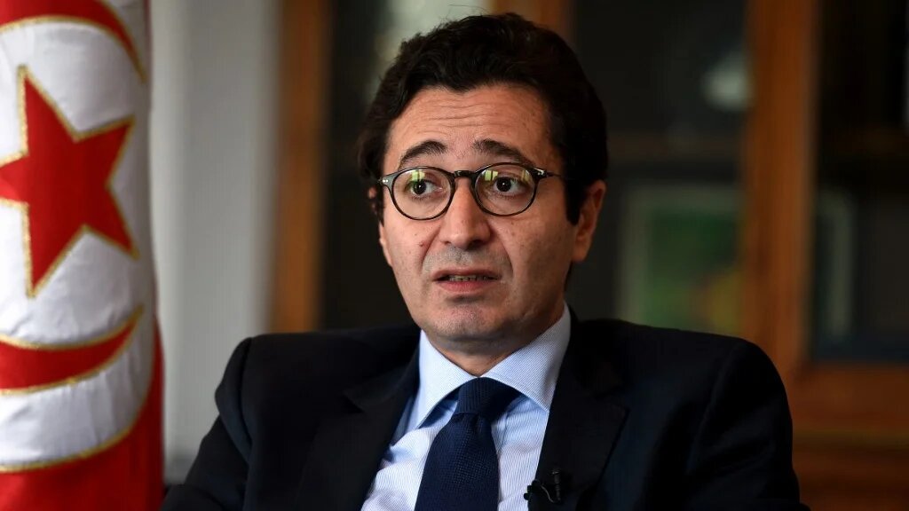 Fadhel Abdelkefi, président du parti Afek Tounes (libéral), ancien ministre de la Coopération et des Finances entre 2016 et 2018, a été empêché le 16 novembre de quitter le pays (AFP/Fethi Belaïd)
