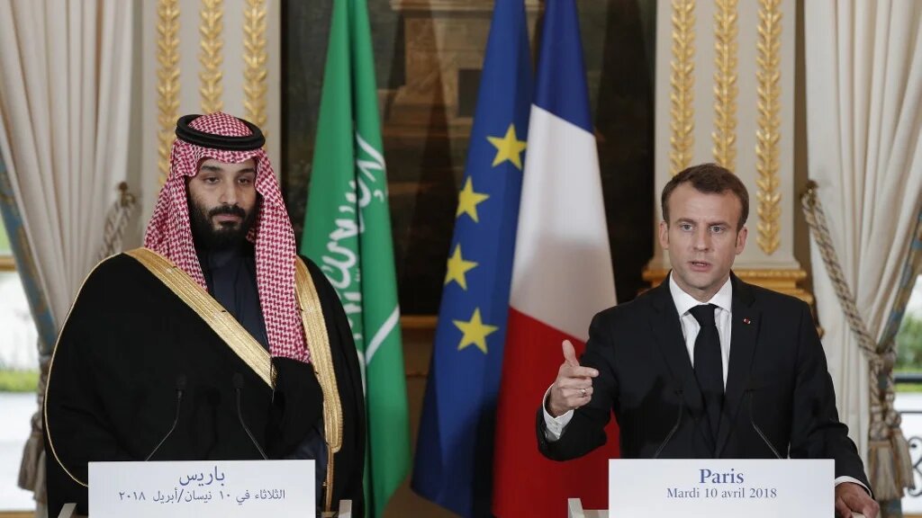 Mohammed bin Salman and Emmanuel Macron