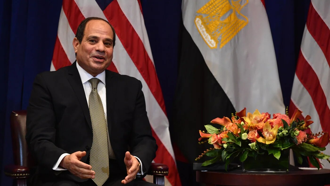 Abdel Fattah al-Sissi s’exprime lors d’une rencontre bilatérale avec le président américain Donald Trump à New York, en 2018 (AFP)