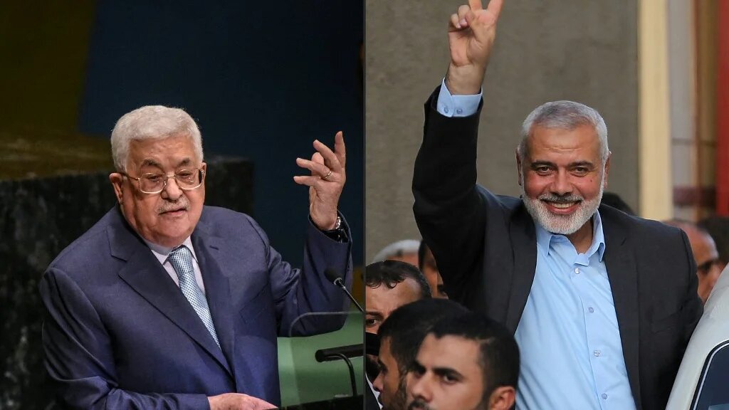 Mahmoud Abbas et Ismaël Haniyeh pourraient se retrouver à Alger dans le cadre d’une conférence avant la réunion de la Ligue arabe (AFP)