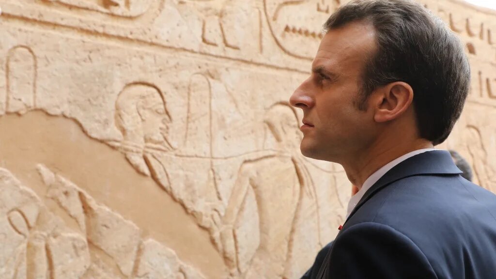 Emmanuel Macron en Égypte, le 27 janvier 2019 (AFP/Ludovic Maron)  