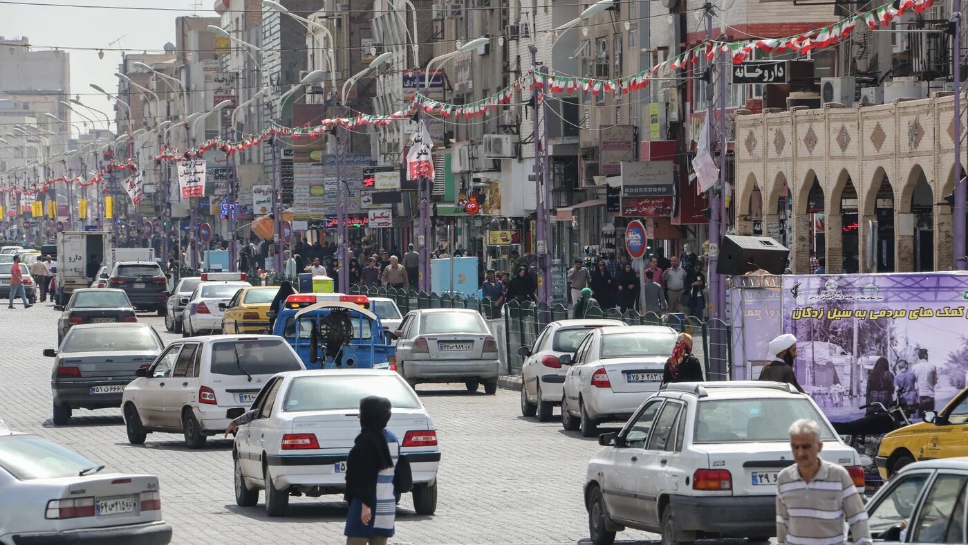 A picture taken on April 11, 2019 shows a partial view of a street in Ahvaz, the capital of Iran's southwestern province of Khuzestan