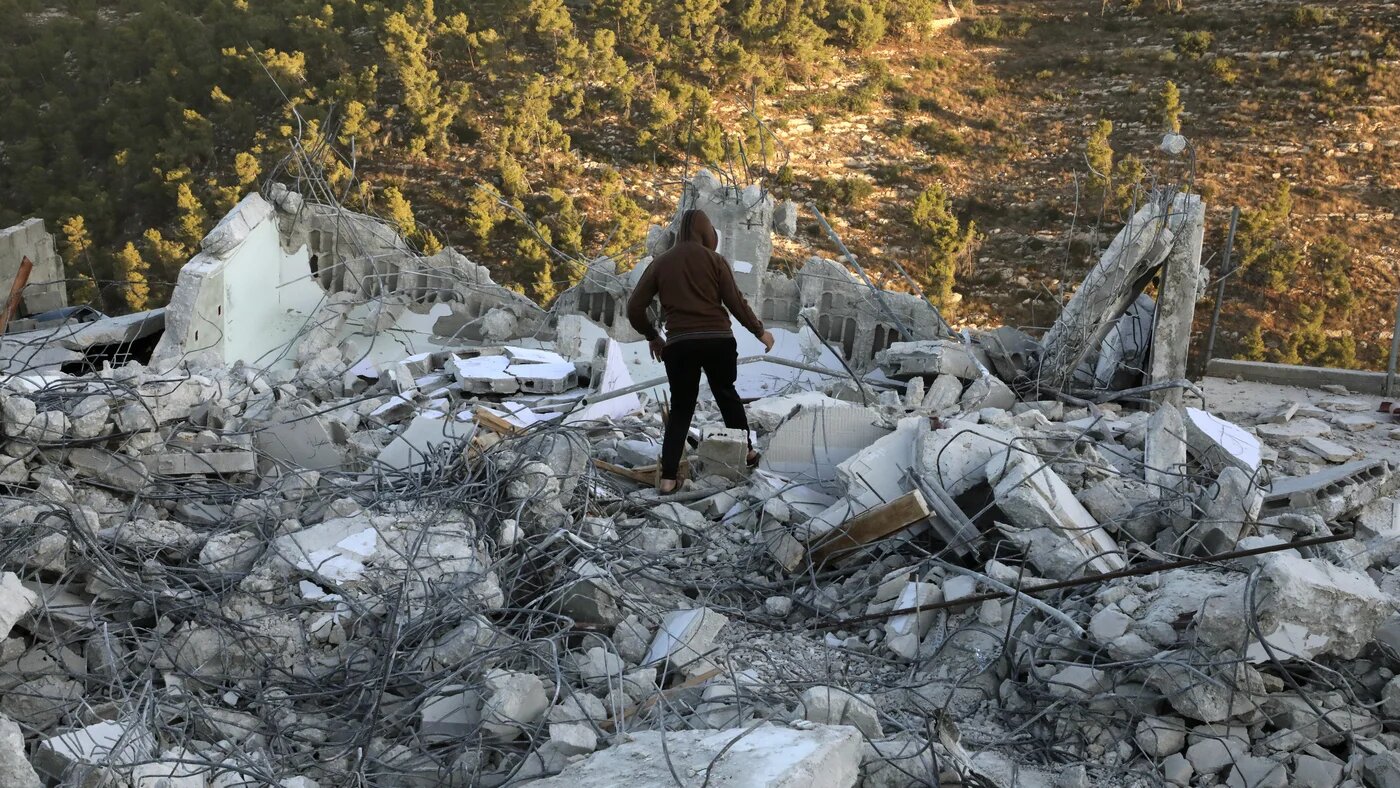 The rubble following a Palesinian home demolition