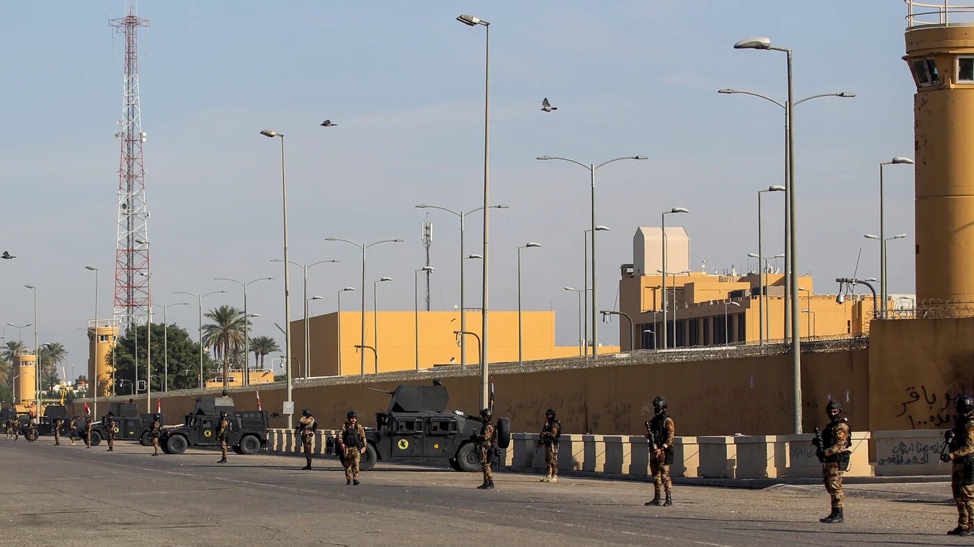 The US embassy in the capital Baghdad 