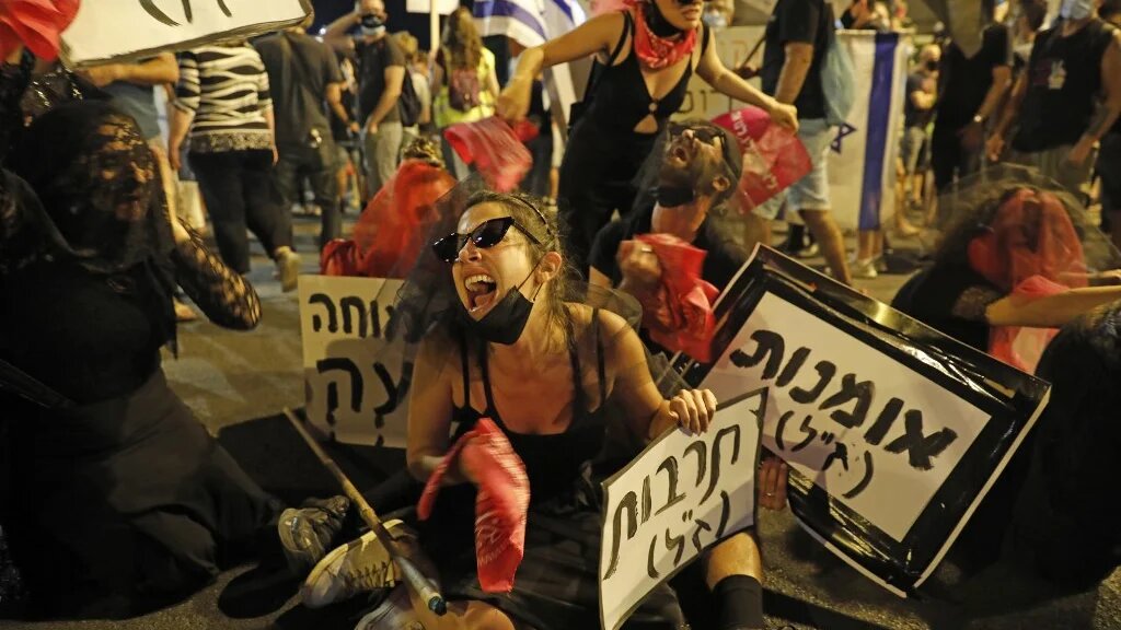 Manifestation à Jérusalem contre le Premier ministre israélien, le 30 juillet 2020 (AFP)