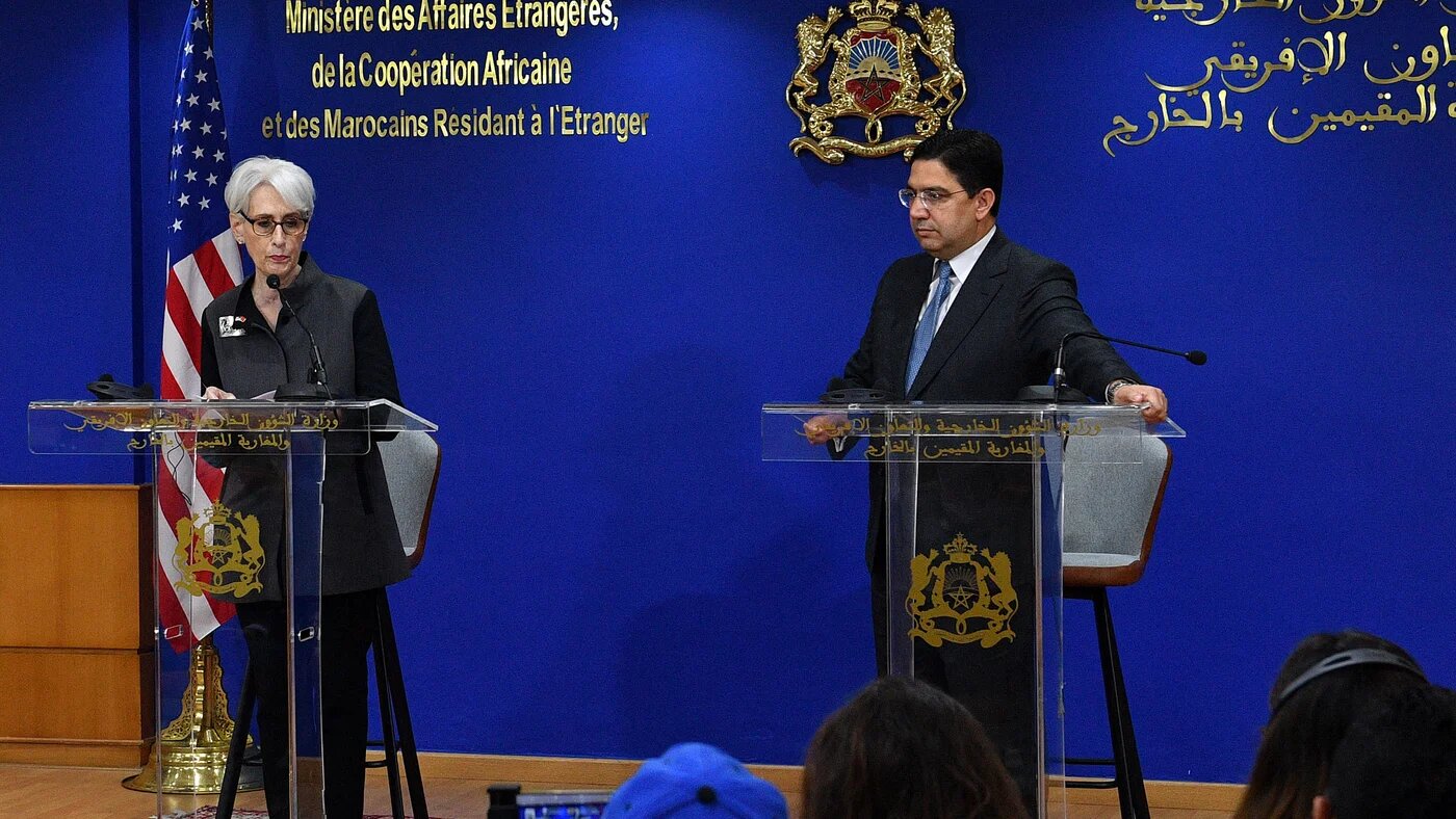 Morocco's Foreign Minister Nasser Bourita and US Deputy Secretary of State Wendy Sherman