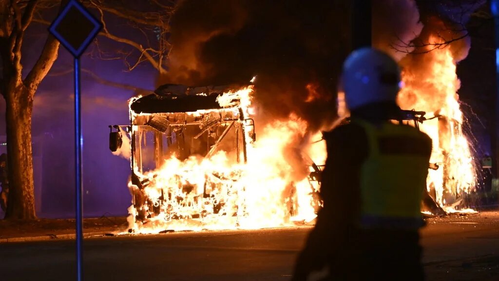 La ville de Malmö a été le théâtre d’émeutes après le passage du chef du parti d’extrême droite Ligne dure (AFP/Johan Nilsson)