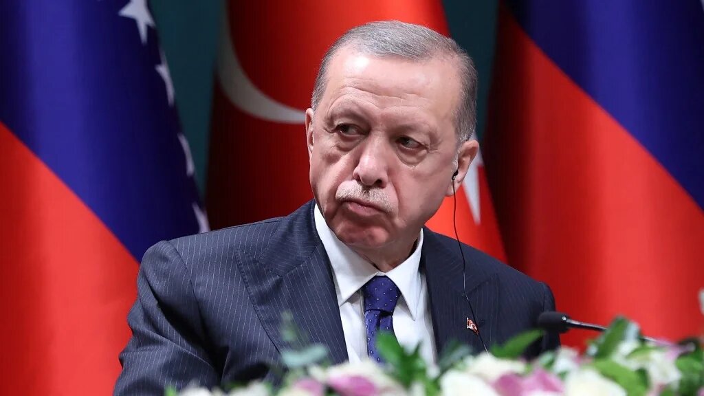 Turkey's President Recep Tayyip Erdogan attends a press conference in Ankara on 8 June 2022. (AFP)