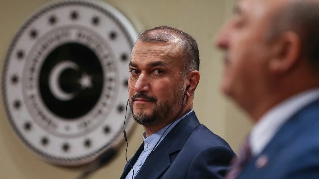 Iranian Foreign Minister Hossein Amirabdollahian at a press conference in Ankara, on 27 June 2022.