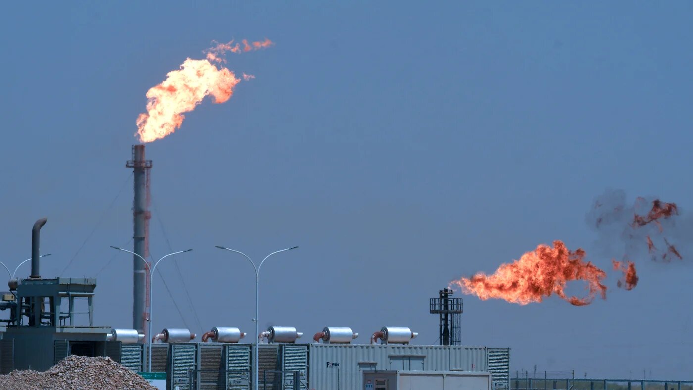 Al-Gharraf oil field in Iraq's southern Dhi Qar governorate, on 24 August 2022 (AFP)