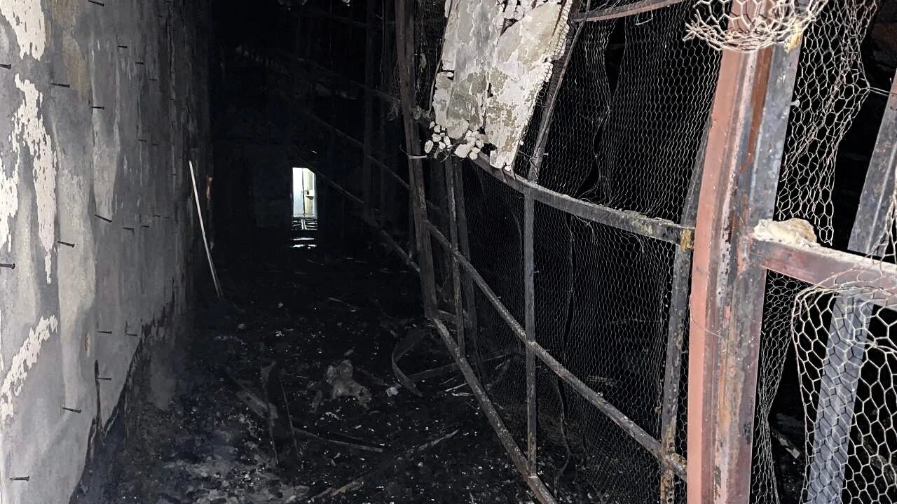 Damage caused by a fire inside the building of the Evin prison (AFP)