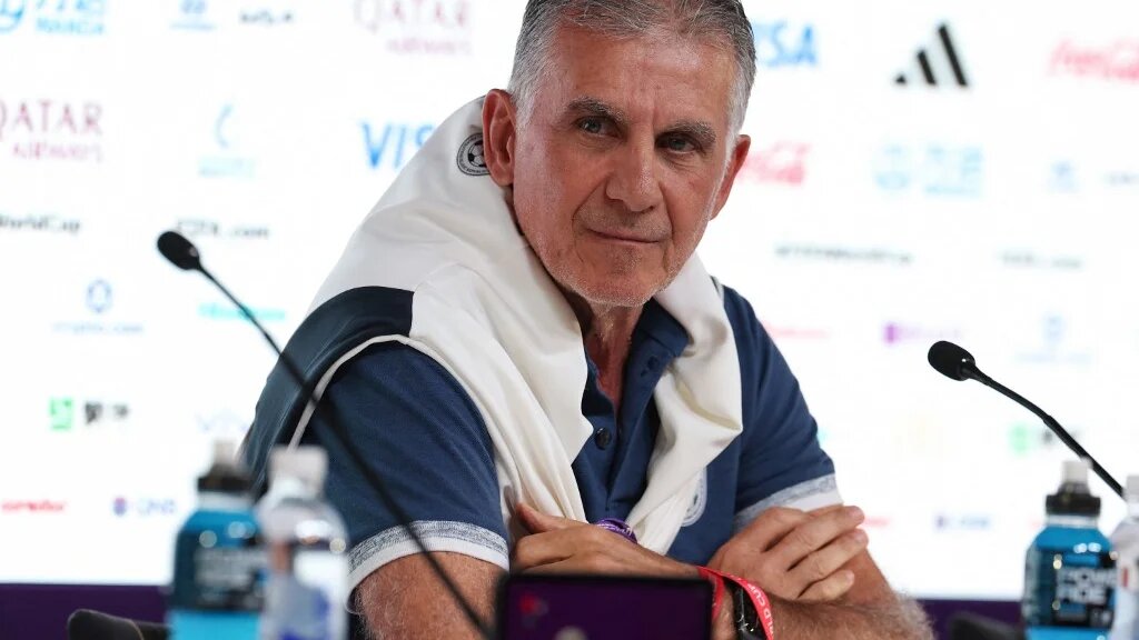 Iran's Portuguese head coach Carlos Queiroz attends a press conference in Doha on 24 November 2022, on the eve of the match between Wales and Iran (AFP)