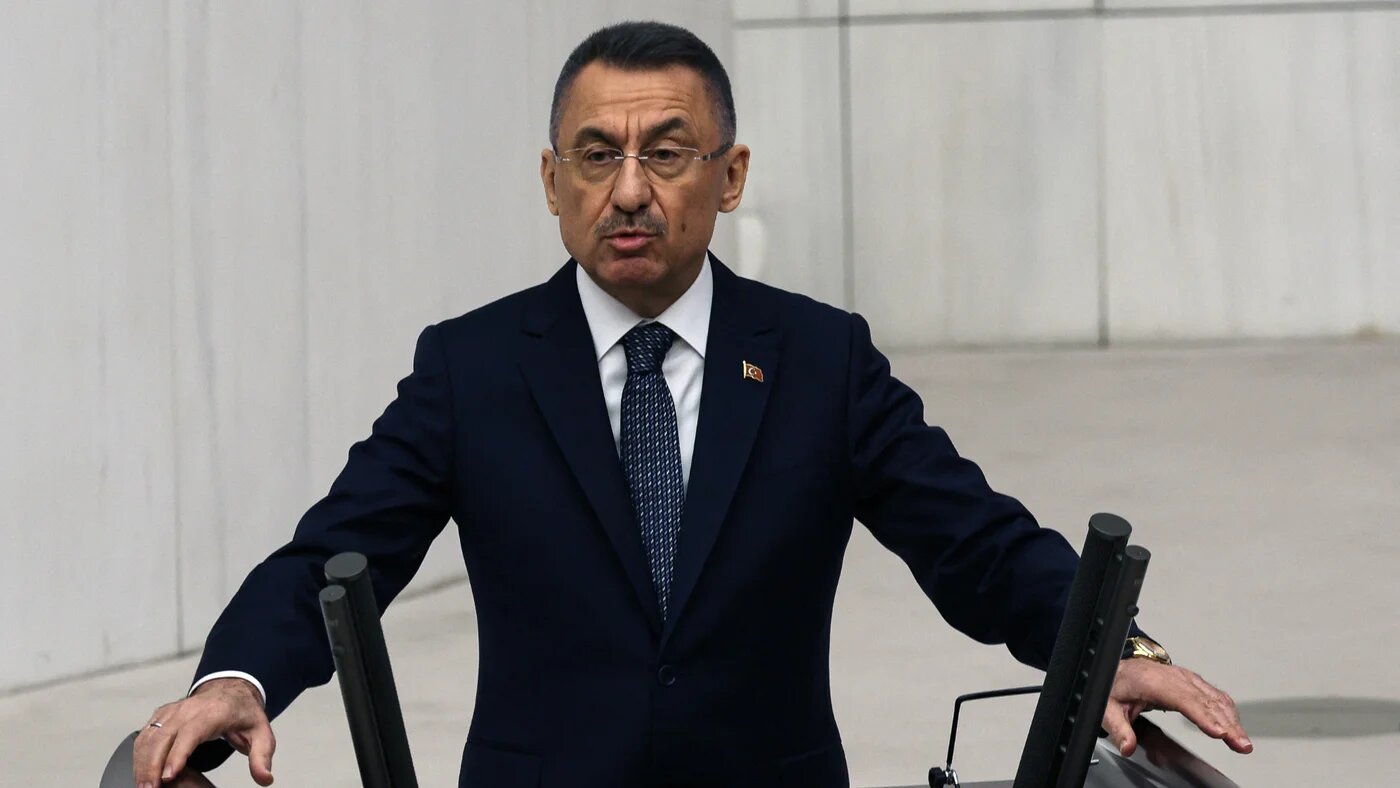 Then-Turkish Vice President Fuat Oktay speaks as the General Assembly in Ankara on 5 December 2022 (Adem Altan/AFP)