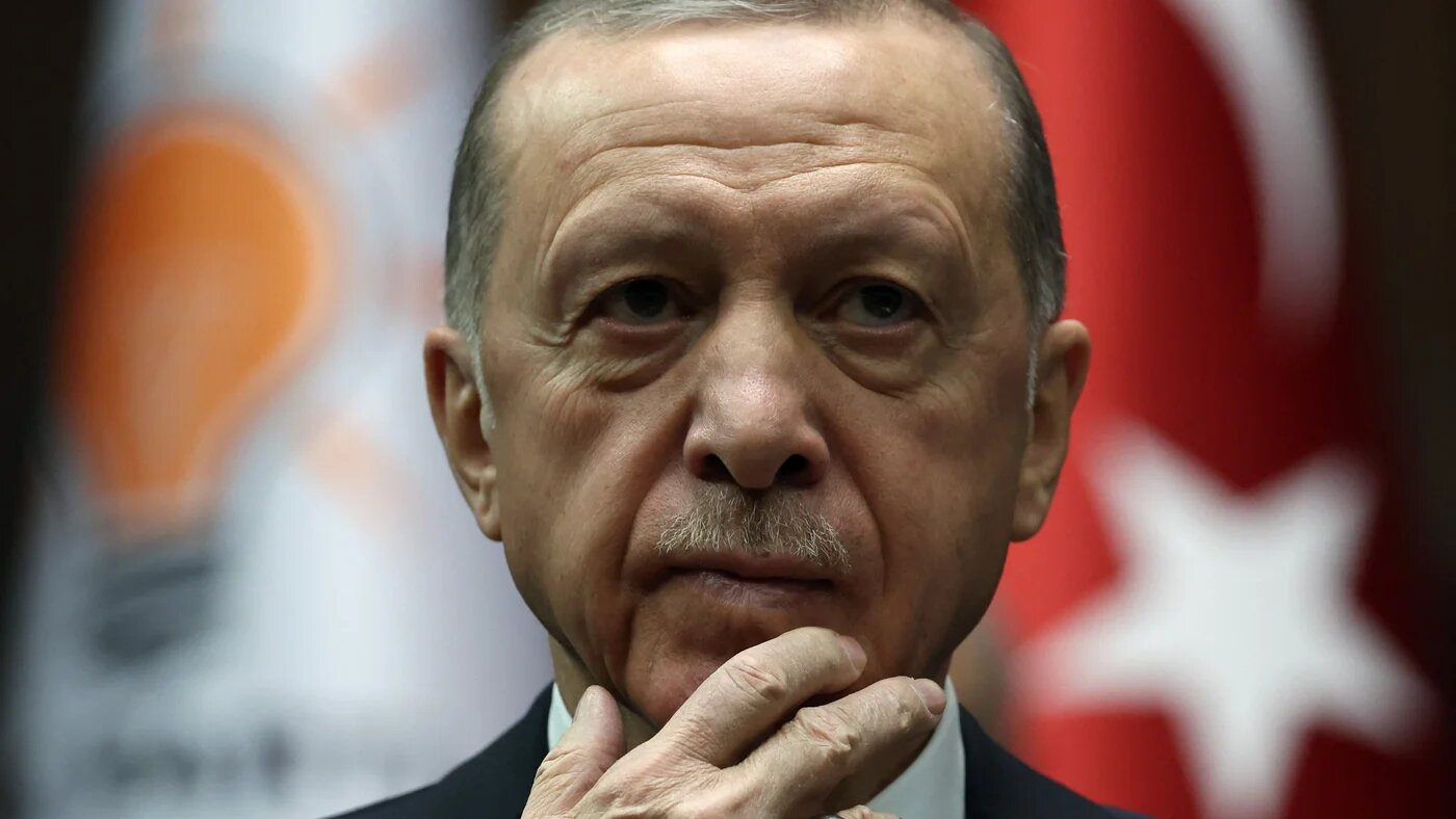 Turkish President Recep Tayyip Erdogan delivers a speech during his party's group meeting at the Turkish Grand National Assembly in Ankara on 29 March 2023 (AFP)
