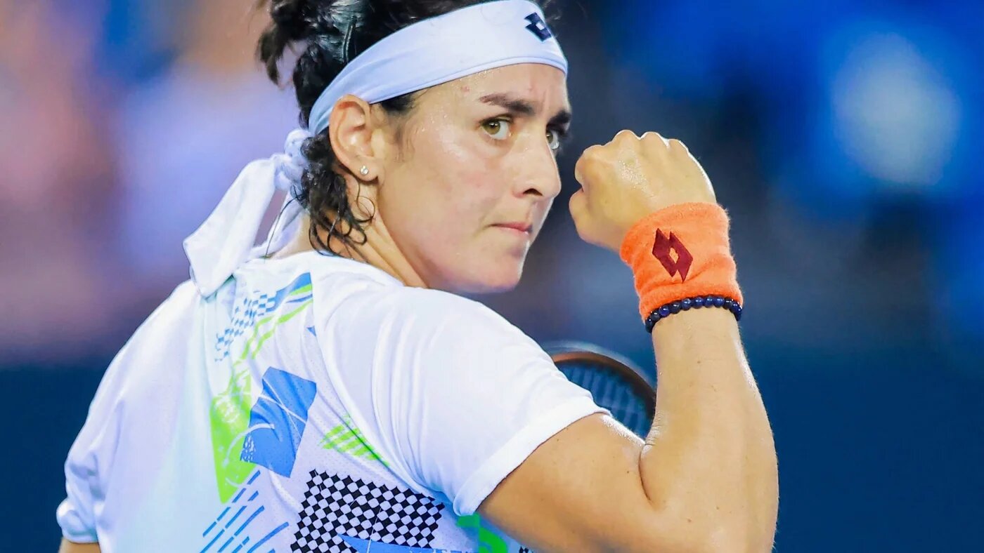 Ons Jabeur of Tunisia during the women's singles quarter-final match at WTA Ningbo Open tennis tournament in China (AFP)