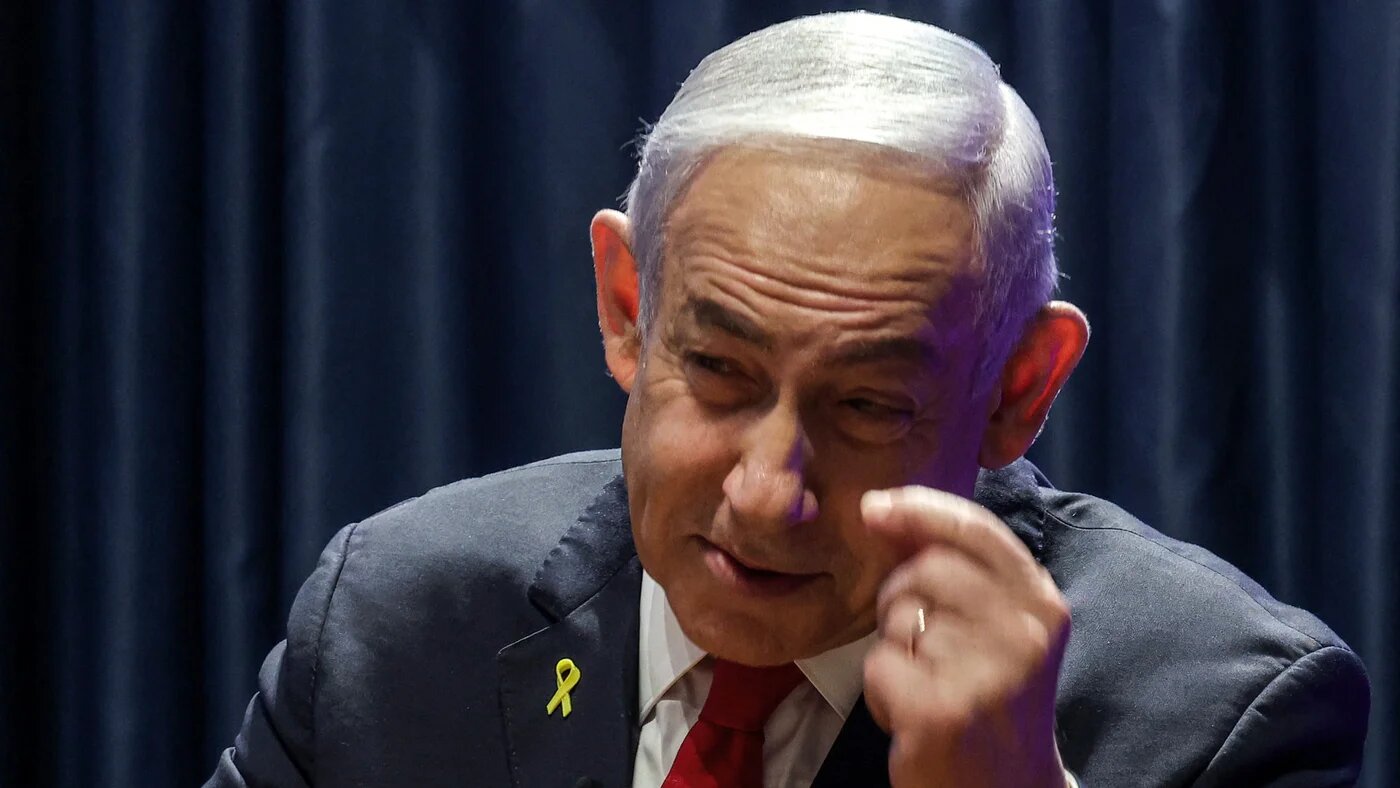 Israel's Prime Minister Benjamin Netanyahu speaks during a ceremony to reopen the Paraguayan embassy in Jerusalem on 12 December 2024 (AFP/Gil Cohen-Magen)