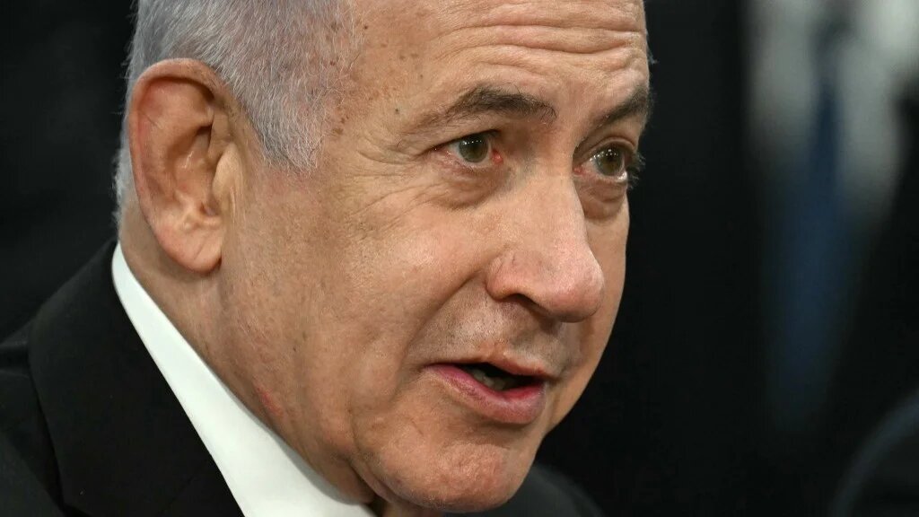 Israeli Prime Minister Benjamin Netanyahu speaks during a meeting with US Secretary of Defense Pete Hegseth (out of frame) at the Pentagon in Arlington, Virginia, on February 5, 2025 (AFP)