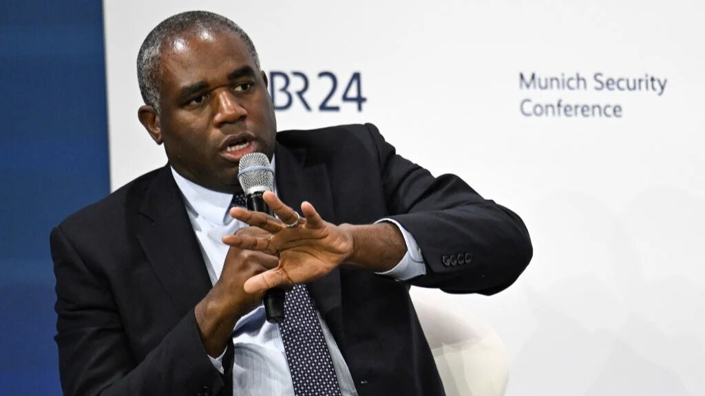 British Foreign Secretary David Lammy speaks on the panel during the 61st Munich Security Conference (MSC) in Munich, southern Germany on February 15, 2025