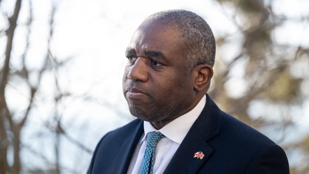 British Foreign Secretary David Lammy speaks during an interview on the sidelines of the G7 foreign ministers meeting in La Malbaie, Quebec, March 14, 2025