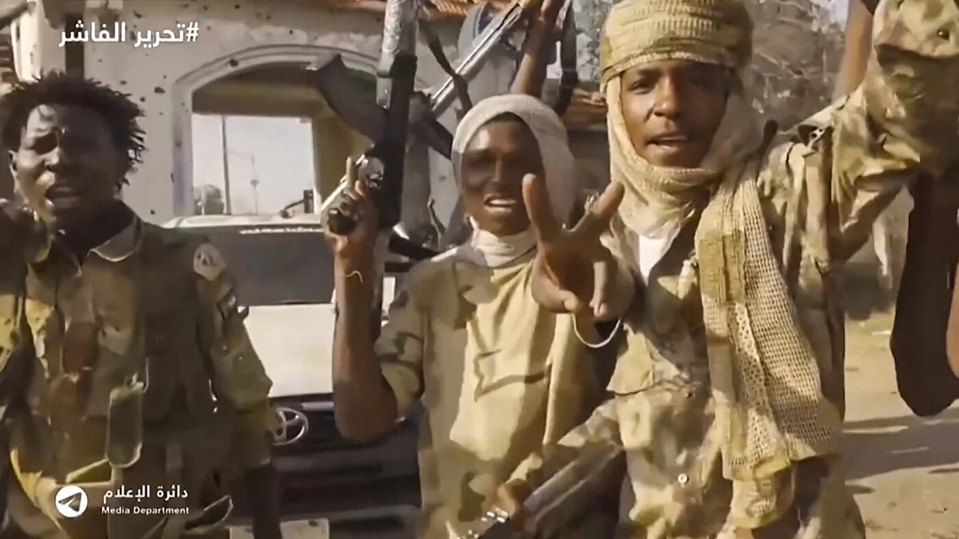Fighters from Sudan's Rapid Support Forces appear armed