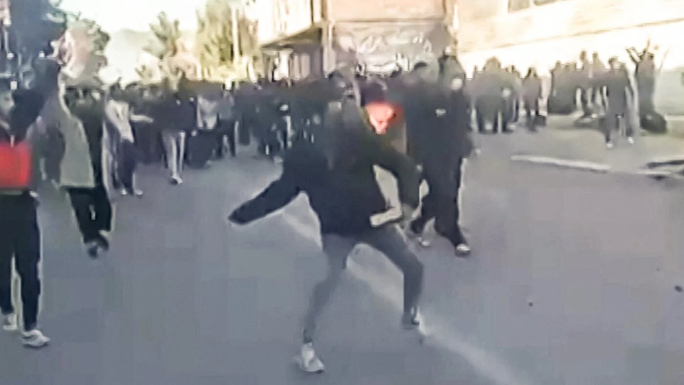 Protesters attack a government building in Fasa, southern Iran, in a screengrab taken from user-generated content posted on social media on 31 December 2025 (UGC via AFP)