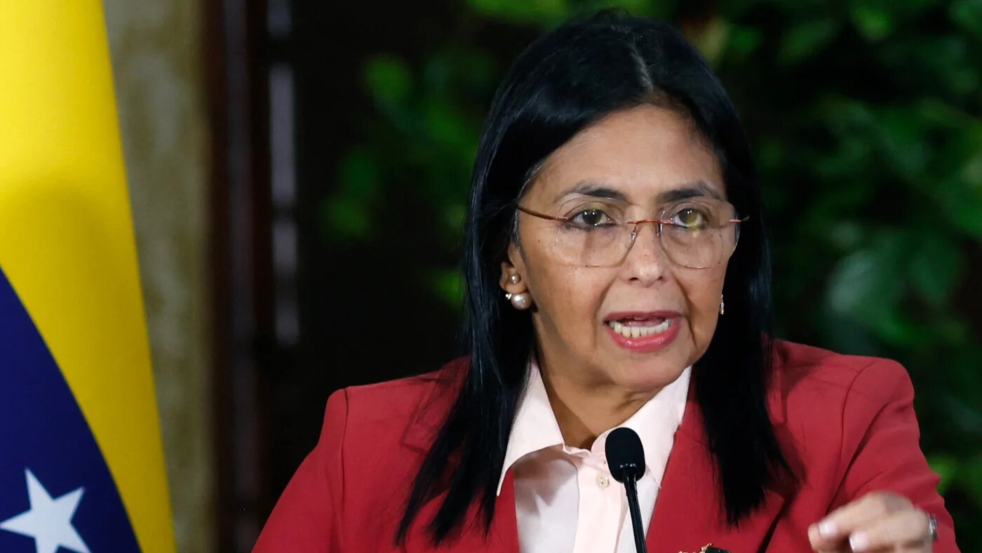 Venezuela's Vice President Delcy Rodriguez speaks during a meeting with the Diplomatic Corps, in Caracas, on 23 June2025 (AFP/Pedro Mattey)