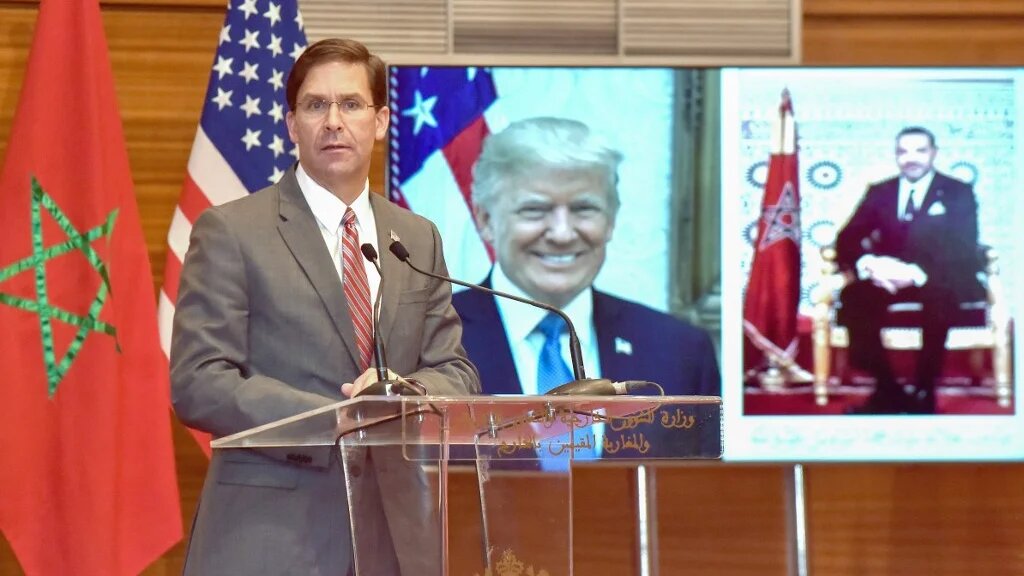 Le secrétaire américain à la Défense, Mark Esper, à Rabat le 2 octobre 2020 (AFP)
