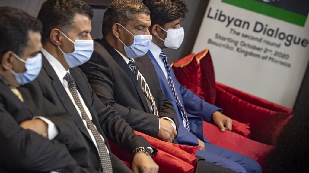 Des représentants libyens à Témara, au Maroc, le 6 octobre 2020 (AFP/Fadel Senna)