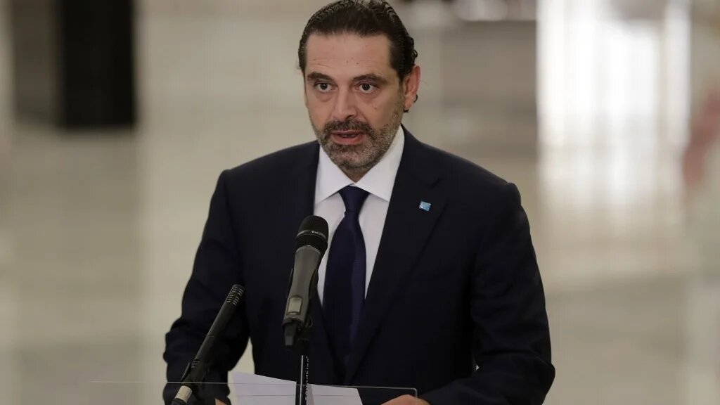 Saad Hariri au palais présidentiel de Baâbda juste après sa nomination le 22 octobre 2020 (AFP)