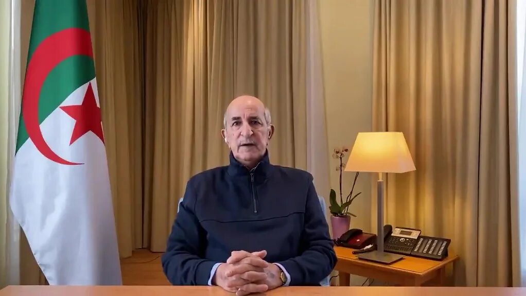 Abdelmadjid Tebboune, le 13 décembre 2020, dans un clip vidéo publié sur son compte Twitter (AFP)