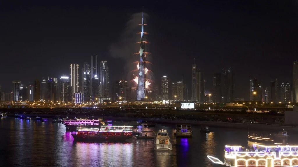 Fireworks in Dubai, UAE, during the 2020 New Year's Eve celebrations. (AFP)