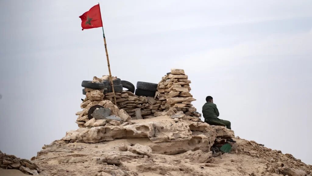 Position militaire marocaine à Guerguerat, zone démilitarisée placée sous la tutelle d’une force d’interposition de l’ONU (AFP)