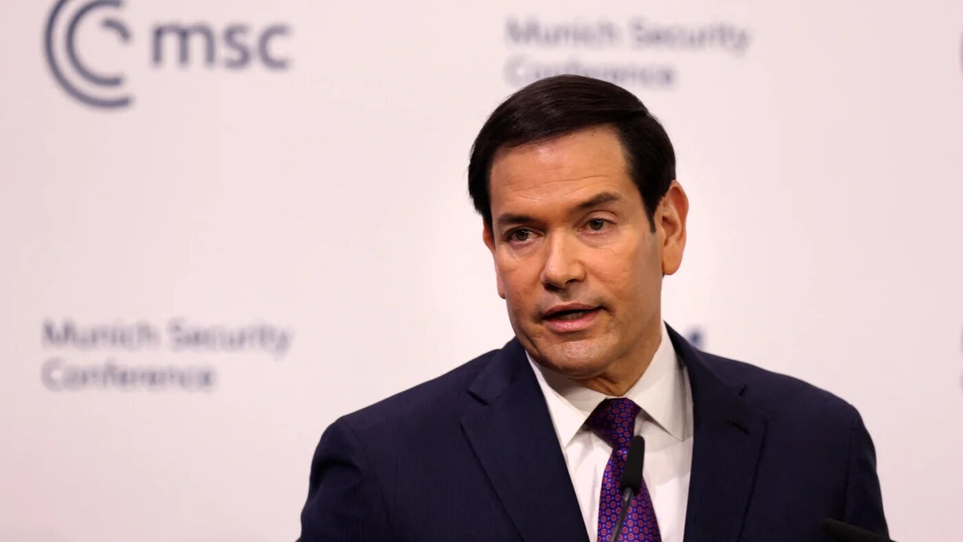 US Secretary of State Marco Rubio speaks during the 62nd Munich Security Conference in Munich, Germany, on 14 February 2026 (Alexandra Beier/Pool/AFP)