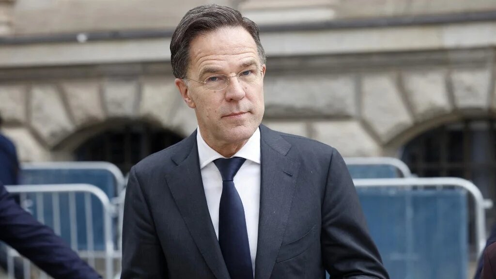 NATO Secretary General Mark Rutte outside the Hotel Bayerischer Hof, venue of the 62nd Munich Security Conference (MSC), on February 14, 2026 in Munich, southern Germany. (AFP)