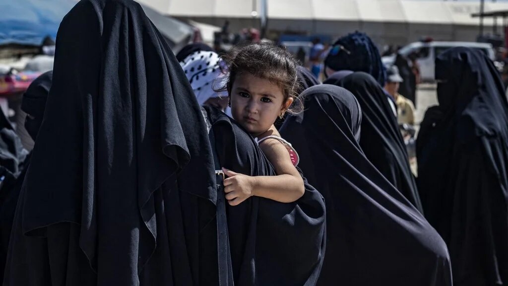 The Kurdish-run al-Hol camp holds relatives of suspected Islamic State group fighters in Syria's north-eastern Hasakeh governorate