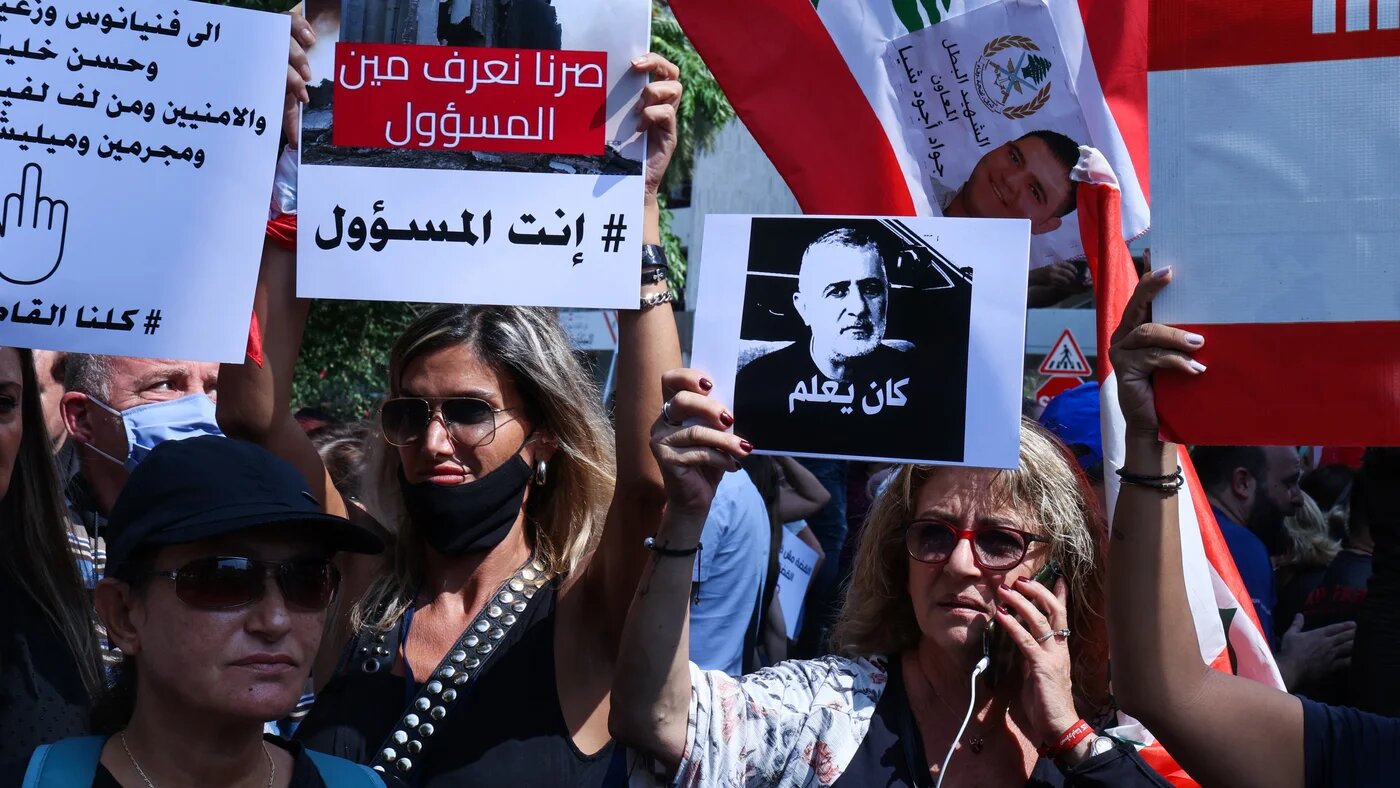 Beirut Port blast victims' families demonstrate