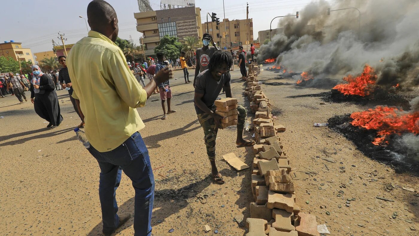 Sudanese protesters in Khartoum