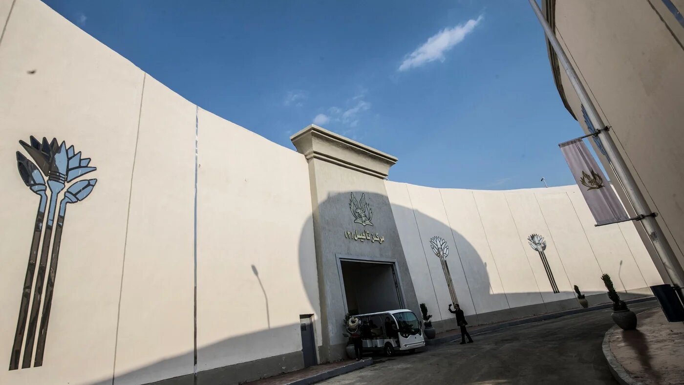 A picture taken on January 16, 2022 shows the Correctional and Rehabilitation Centre in Badr city, 65 kms east of the Egyptian capital Cairo, during a government-guided tour for the media (AFP)