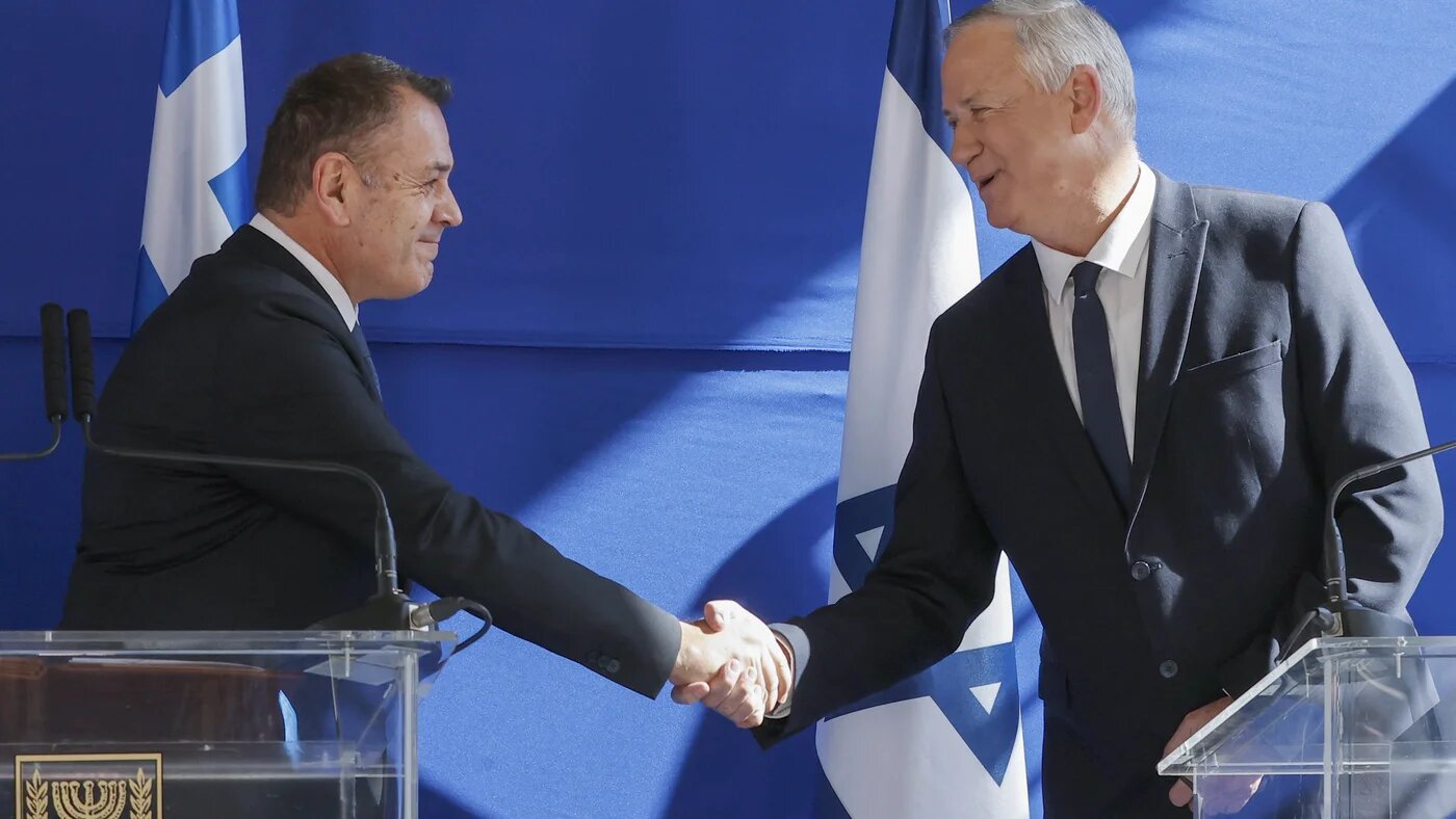 Benny Gantz and Nikos Panagiotopoulos