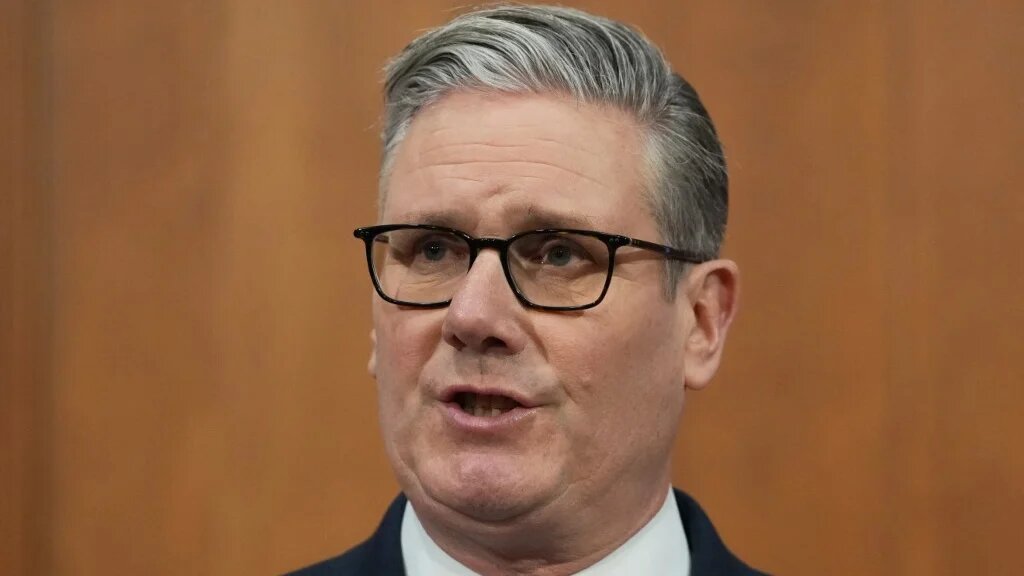 British Prime Minister Keir Starmer speaks during a press conference to update on the latest situation in the Middle East and how the government is supporting families at home at 10 Downing Street in London, on April 1, 2026.